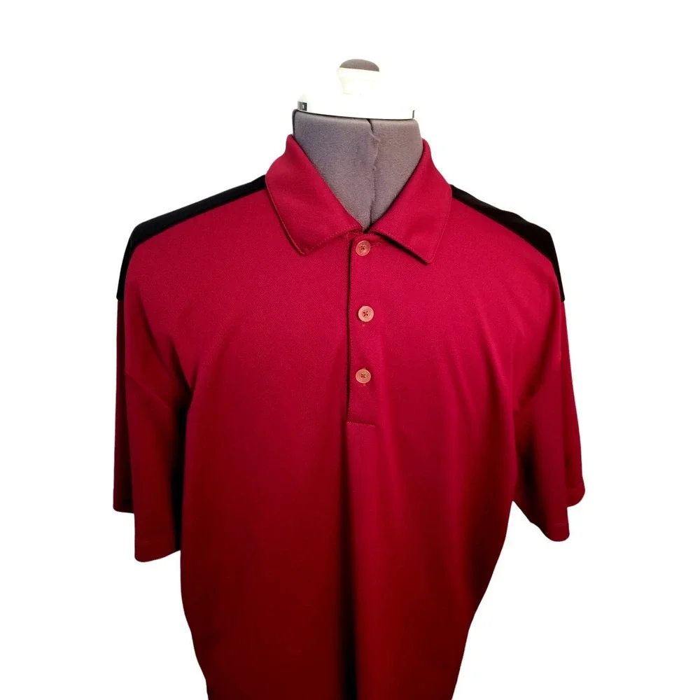 Nike Golf Fit Dry Polo Men's Shirt Red Black Size XL Length 31 in